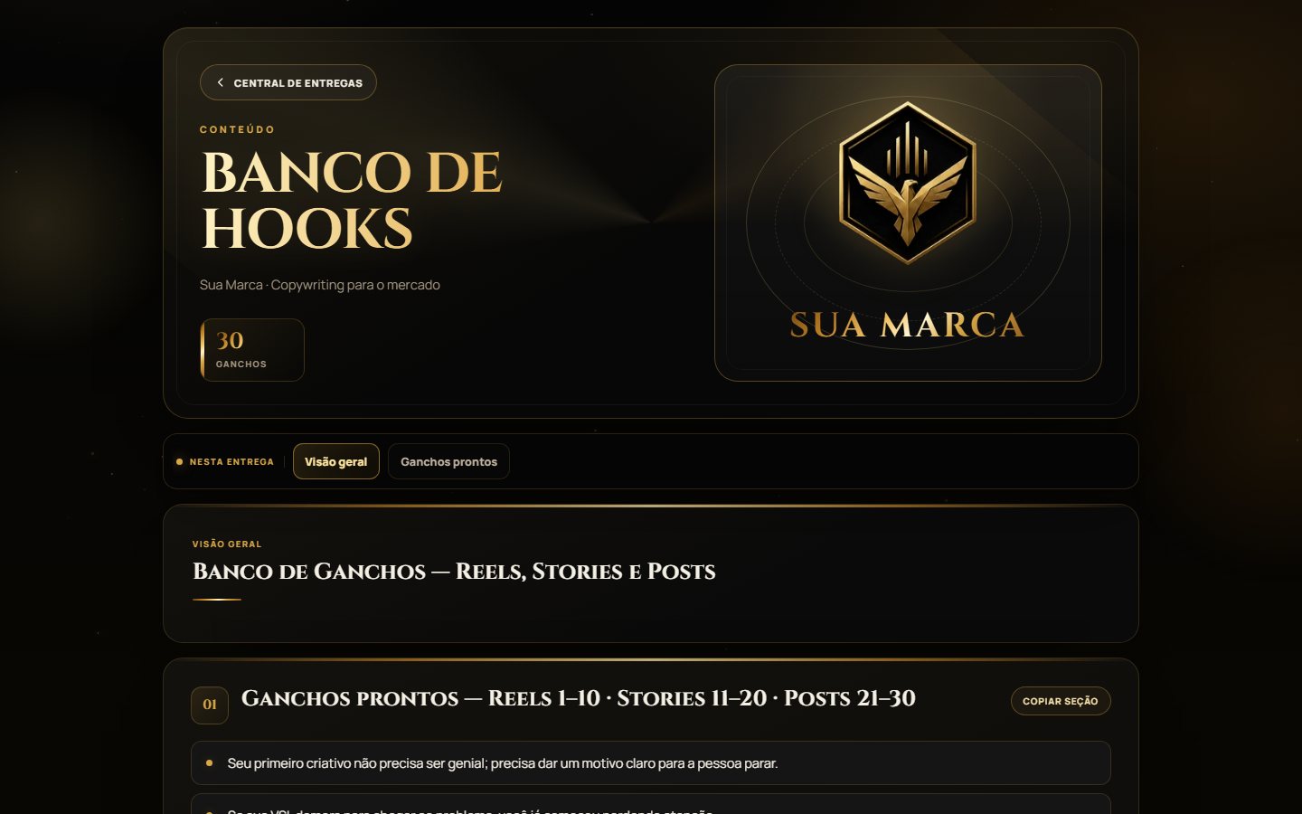 Central de Entregas &middot; o banco de hooks