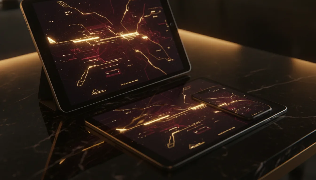 Painel do tracker em tablet e celular